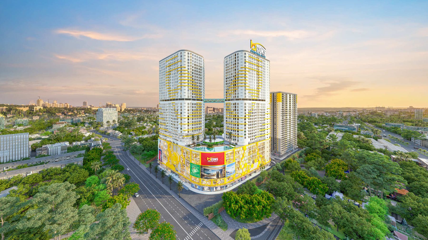 Phối cảnh khu căn hộ Bcons Center City — Dĩ An